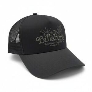 Billabong Mens Mission Trucker Hat Black Mesh Snapback Cap BL001502M NEW